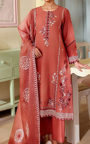 Cross Stitch Rust Lawn Suit | Pakistani Lawn Dress in USA- Image 1