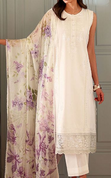 Cross Stitch Off-white Lawn Suit | Pakistani Lawn Dress in USA- Image 1