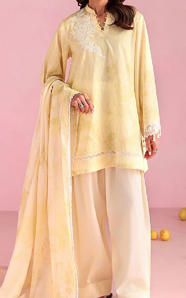 Cross Stitch White/Yellow Lawn Suit | Pakistani Lawn Dress in USA- Image 1