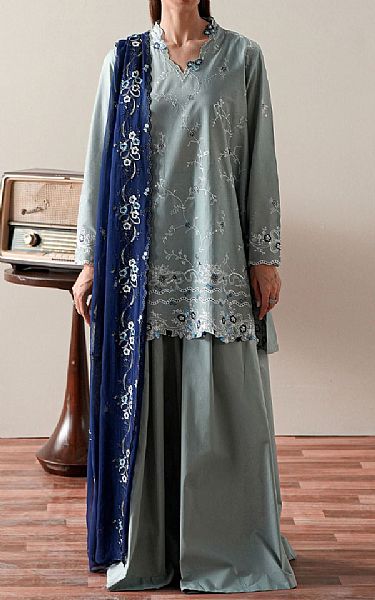 Cross Stitch Light Grey Cambric Suit | Pakistani Lawn Dress in USA- Image 1