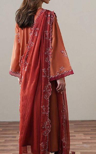 Cross Stitch Rust Cambric Suit | Pakistani Lawn Dress in USA- Image 2