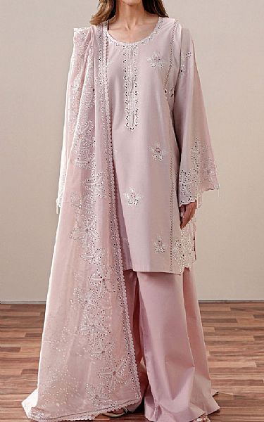 Cross Stitch Rose Pink Cambric Suit | Pakistani Lawn Dress in USA- Image 1
