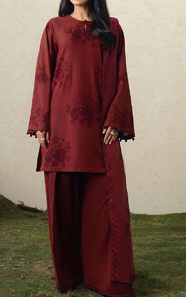 Cross Stitch Wine Red Lawn Suit | Pakistani Lawn Dress in USA- Image 1