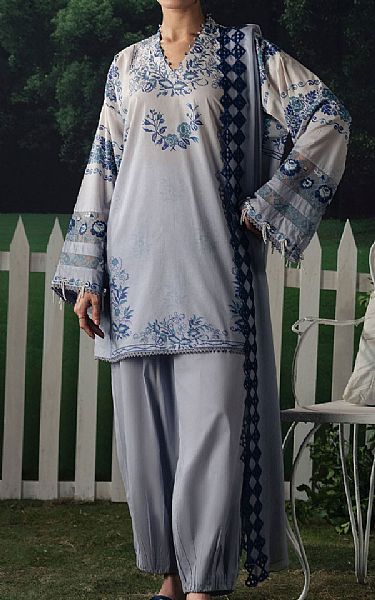 Cross Stitch Cadet Blue Lawn Suit | Pakistani Lawn Dress in USA- Image 1