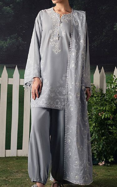 Cross Stitch Slate Grey Lawn Suit | Pakistani Lawn Dress in USA- Image 1