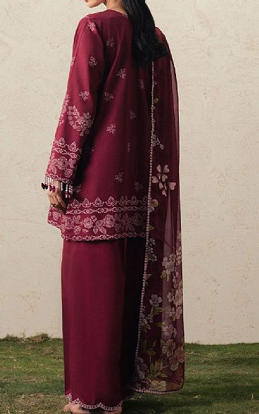 Cross Stitch Plum Lawn Suit | Pakistani Lawn Dress in USA- Image 2