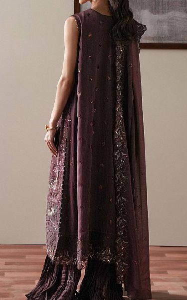 Cross Stitch Wine Berry Chiffon Suit | Pakistani Embroidered Chiffon Dresses USA- Image 2