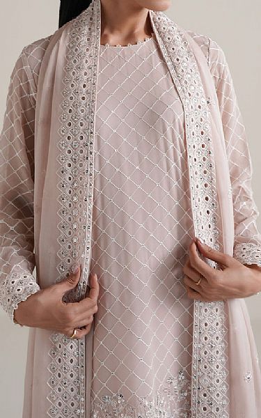Cross Stitch Oyster Pink Chiffon Suit | Pakistani Embroidered Chiffon Dresses USA- Image 3