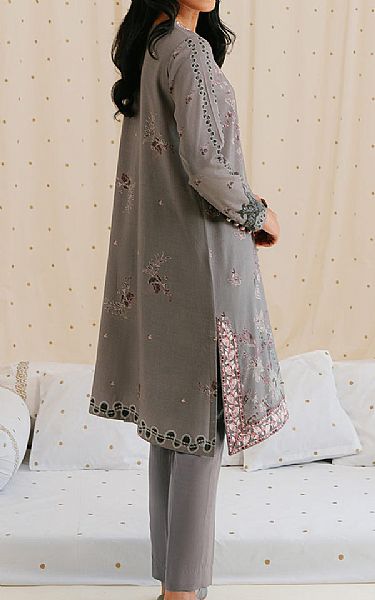 Cross Stitch Grey Linen Suit (2 Pcs) | Pakistani Winter Dresses- Image 2