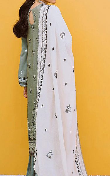 Cross Stitch Grey Linen Suit | Pakistani Dresses in USA- Image 2