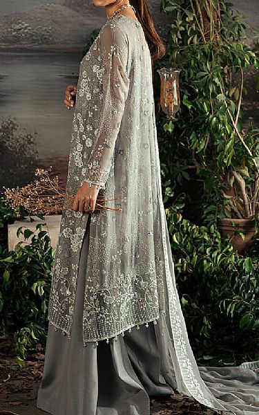 Cross Stitch Grey Chiffon Suit | Pakistani Embroidered Chiffon Dresses- Image 2