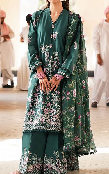 Cross Stitch Viridian Green Lawn Suit | Pakistani Lawn Dress in USA- Image 1