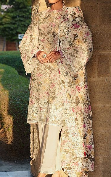 Cross Stitch Ivory Lawn Suit | Pakistani Lawn Dress in USA- Image 1