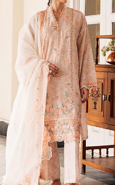 Cross Stitch Peach Lawn Suit | Pakistani Lawn Dress in USA- Image 1