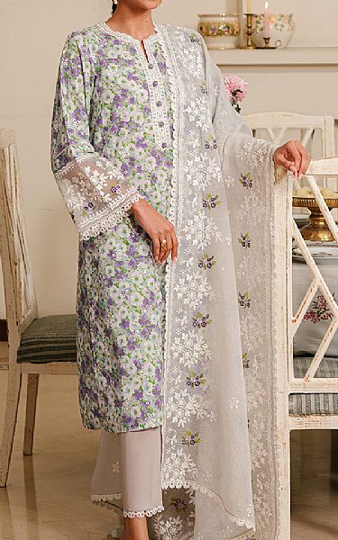 Cross Stitch Lilac/Grey Lawn Suit | Pakistani Lawn Suits- Image 1