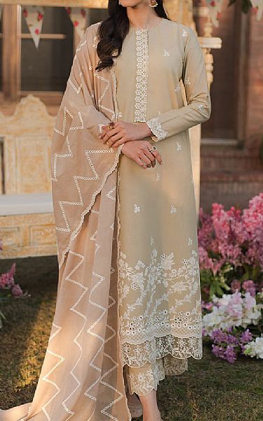 Cross Stitch Pale Oyster Lawn Suit | Pakistani Lawn Suits- Image 1