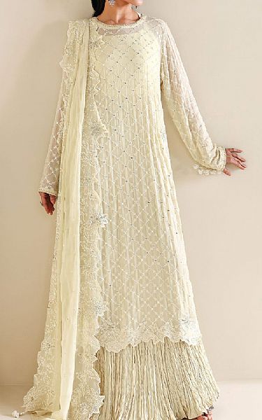 Cross Stitch Off White Chiffon Suit | Pakistani Embroidered Chiffon Dresses USA- Image 1