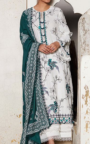 Cross Stitch Ivory Khaddar Suit | Pakistani Winter Dresses- Image 1