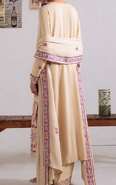 Cross Stitch Ivory Linen Suit | Pakistani Winter Dresses in USA- Image 2