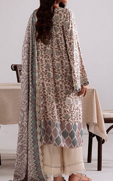 Cross Stitch Grey/Ivory Linen Suit | Pakistani Winter Dresses in USA- Image 2