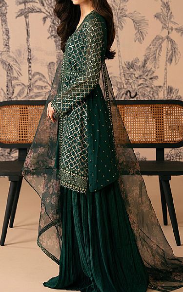 Cross Stitch Green Chiffon Suit | Pakistani Embroidered Chiffon Dresses USA- Image 2