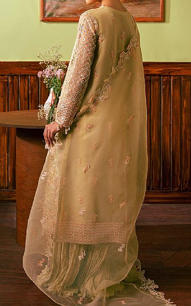 Cross Stitch Gold Organza Suit | Pakistani Embroidered Chiffon Dresses USA- Image 2