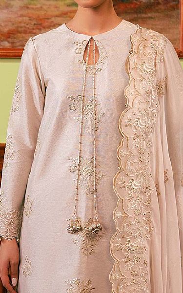 Cross Stitch Quill Grey Zari Suit | Pakistani Embroidered Chiffon Dresses USA- Image 3