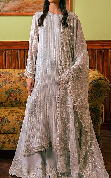 Cross Stitch Light Grey Chiffon Suit | Pakistani Embroidered Chiffon Dresses USA- Image 1