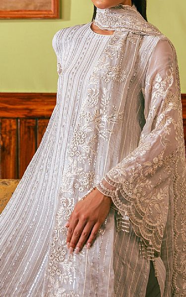 Cross Stitch Light Grey Chiffon Suit | Pakistani Embroidered Chiffon Dresses USA- Image 3