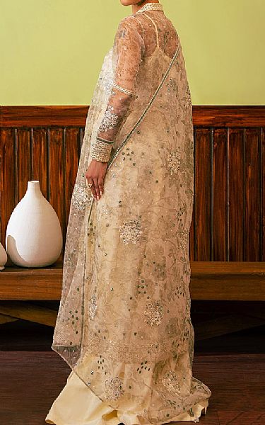 Cross Stitch Ivory Organza Suit | Pakistani Embroidered Chiffon Dresses USA- Image 2