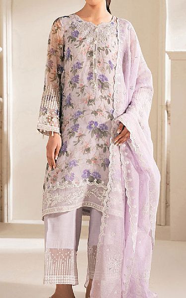Cross Stitch Lilac Organza Suit | Pakistani Embroidered Chiffon Dresses USA- Image 1