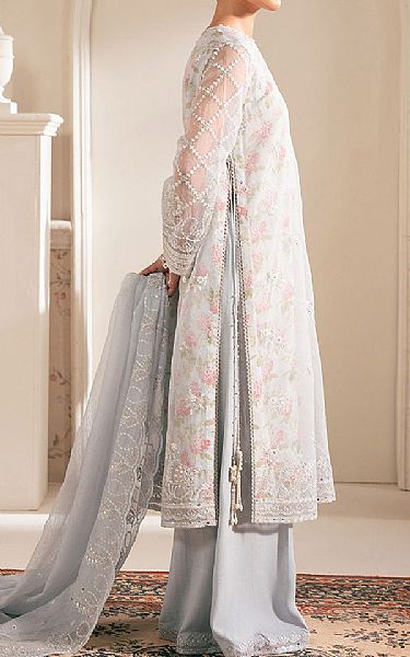 Cross Stitch Grey Organza Suit | Pakistani Embroidered Chiffon Dresses USA- Image 2