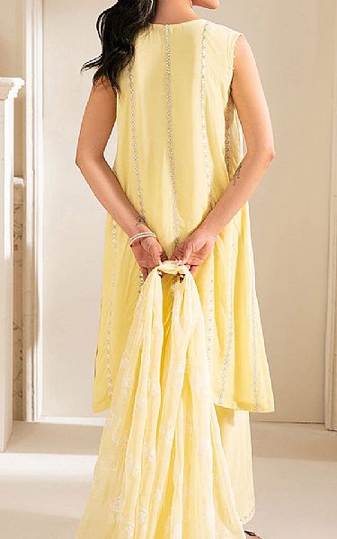 Cross Stitch Pale Yellow Chiffon Suit | Pakistani Embroidered Chiffon Dresses USA- Image 2