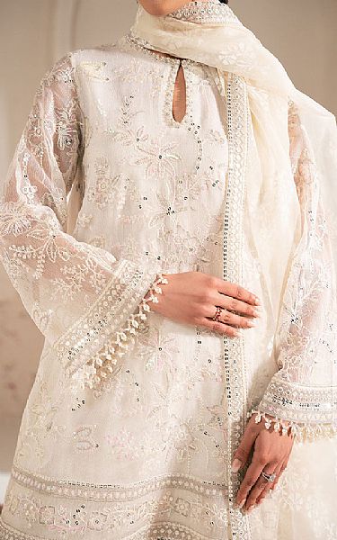 Cross Stitch Off White Net Suit | Pakistani Embroidered Chiffon Dresses USA- Image 3
