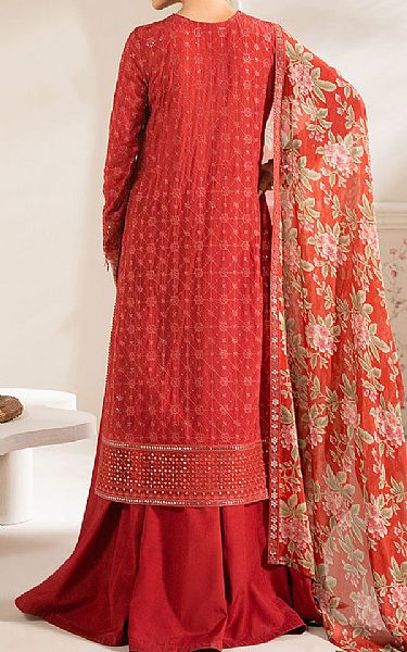Cross Stitch Red Chiffon Suit | Pakistani Embroidered Chiffon Dresses USA- Image 2