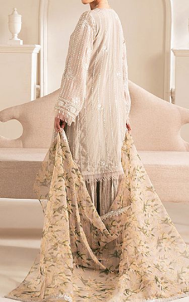 Cross Stitch Pastel Grey Chiffon Suit | Pakistani Embroidered Chiffon Dresses USA- Image 2