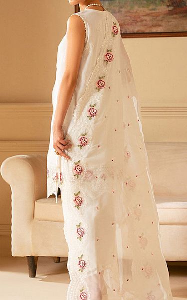 Cross Stitch White Chiffon Suit | Pakistani Embroidered Chiffon Dresses USA- Image 2