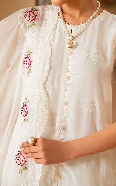 Cross Stitch White Chiffon Suit | Pakistani Embroidered Chiffon Dresses USA- Image 3