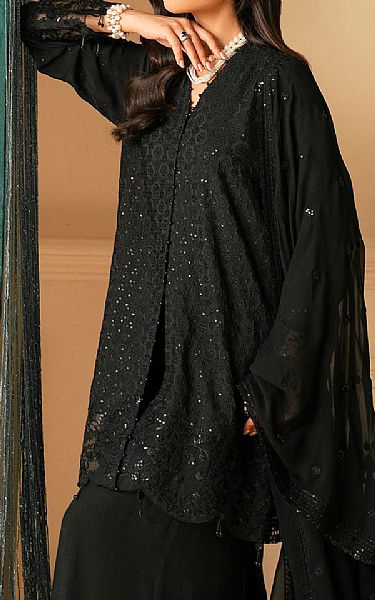 Cross Stitch Black Organza Suit | Pakistani Embroidered Chiffon Dresses USA- Image 3