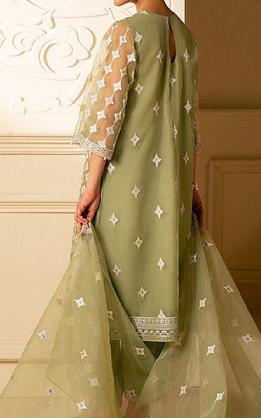 Cross Stitch Green Organza Suit | Pakistani Embroidered Chiffon Dresses USA- Image 2