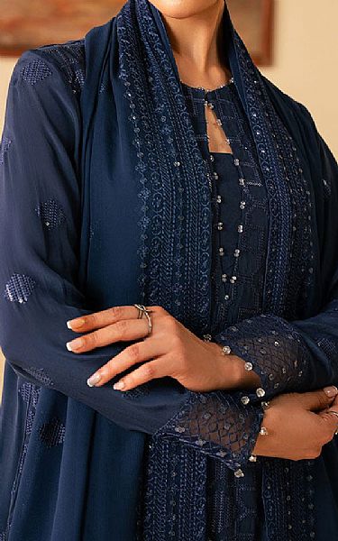 Cross Stitch Blue Chiffon Suit | Pakistani Embroidered Chiffon Dresses USA- Image 3