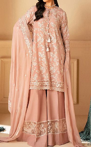 Cross Stitch Pink Chiffon Suit | Pakistani Embroidered Chiffon Dresses USA- Image 1