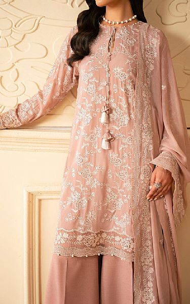 Cross Stitch Pink Chiffon Suit | Pakistani Embroidered Chiffon Dresses USA- Image 3