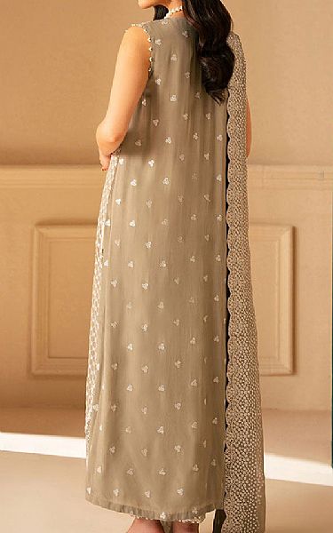 Cross Stitch Pale Taupe Chiffon Suit | Pakistani Embroidered Chiffon Dresses USA- Image 2