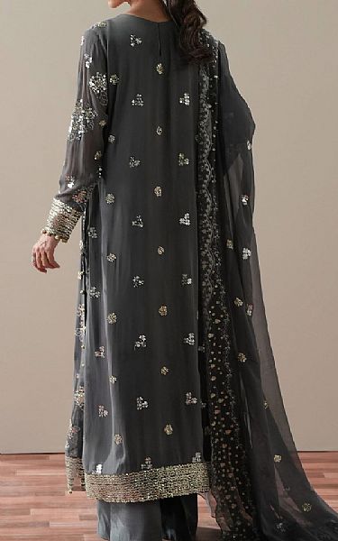 Cross Stitch Dark Grey Chiffon Suit | Pakistani Embroidered Chiffon Dresses USA- Image 2