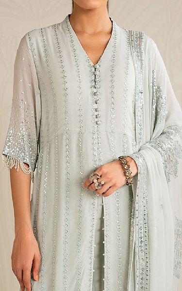 Cross Stitch Light Grey Chiffon Suit | Pakistani Embroidered Chiffon Dresses USA- Image 3