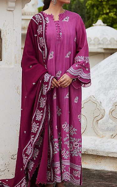 Cross Stitch Pink Khaddar Suit | Pakistani Winter Dresses- Image 1