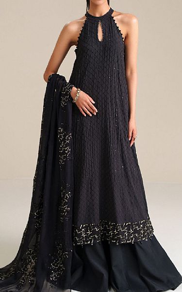 Cross Stitch Black Chiffon Suit | Pakistani Embroidered Chiffon Dresses USA- Image 1