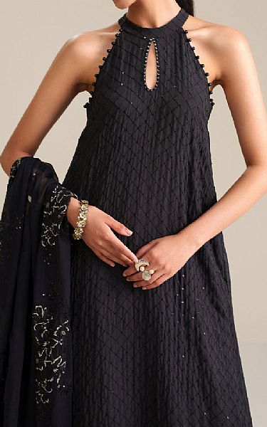 Cross Stitch Black Chiffon Suit | Pakistani Embroidered Chiffon Dresses USA- Image 3