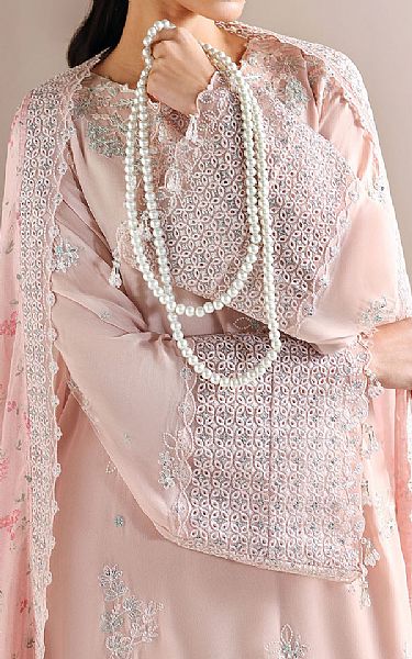Cross Stitch Pale Pink Chiffon Suit | Pakistani Embroidered Chiffon Dresses USA- Image 3